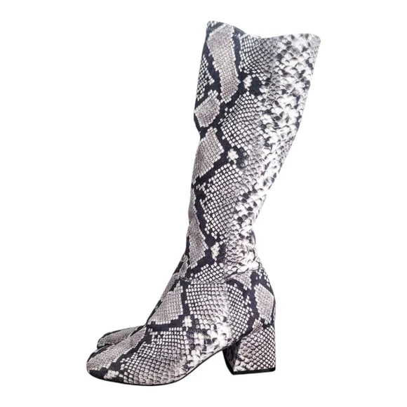 Steve Madden Snakeskin Print Knee-High Boots Size 7.5 - Picture 2 of 4